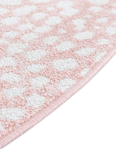 Washable Rose Pink 5' 3 x 5' 3 Kamala Washable Round Area Rug Easy to Clean Stain Resistant & Durable 100% Polyester Spill-Friendly Carpet for Sale at Rug Engine