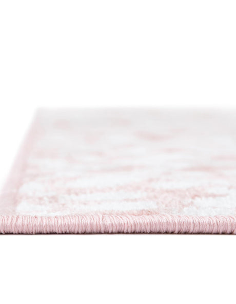Washable Rose Pink 2' 7 x 12' Kamala Washable Runner Area Rug Easy to Clean Stain Resistant & Durable 100% Polyester Spill-Friendly Carpet for Sale at Rug Engine