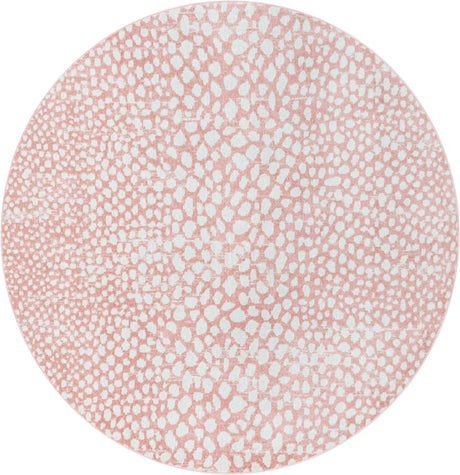 Rose Pink 8' x 8' Kamala Washable Round Rug
