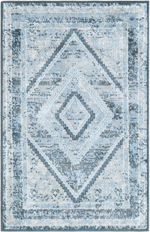 Navy Blue 2' x 3' 1 Kamala Washable Rectangle Rug