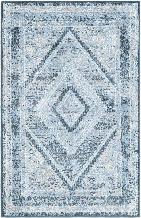 Navy Blue 2' x 3' 1 Kamala Washable Rectangle Rug