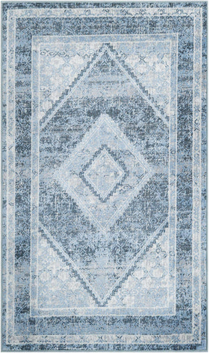 Navy Blue 3' 3 x 5' 3 Kamala Washable Rectangle Rug