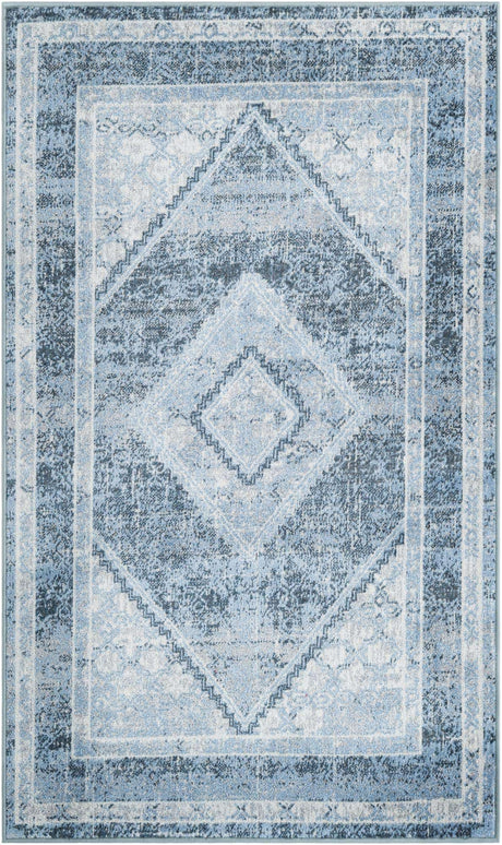 Navy Blue 3' 3 x 5' 3 Kamala Washable Rectangle Rug