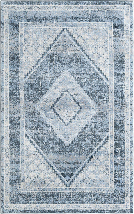 Navy Blue 4' 1 x 6' 1 Kamala Washable Rectangle Rug