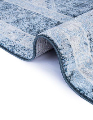 Washable Navy Blue 5' 3 x 8' Kamala Washable Rectangle Area Rug Easy to Clean Stain Resistant & Durable 100% Polyester Spill-Friendly Carpet for Sale at Rug Engine