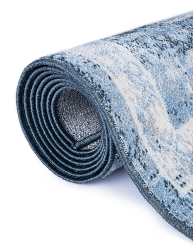 Washable Navy Blue 5' 3 x 8' Kamala Washable Rectangle Area Rug Easy to Clean Stain Resistant & Durable 100% Polyester Spill-Friendly Carpet for Sale at Rug Engine