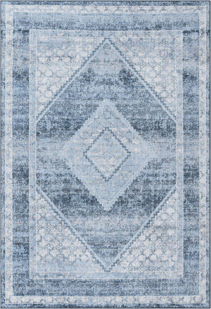 Navy Blue 6' 1 x 9' Kamala Washable Rectangle Rug