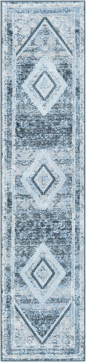 Navy Blue 2' x 8' Kamala Washable Runner Rug
