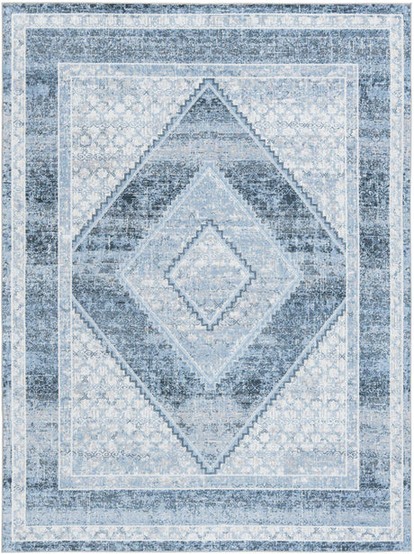 Navy Blue 8' x 10' Kamala Washable Rectangle Rug