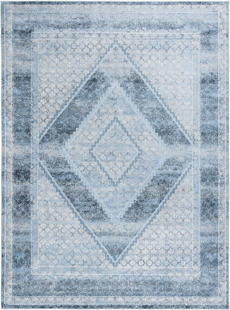 Navy Blue 9' x 12' Kamala Washable Rectangle Rug