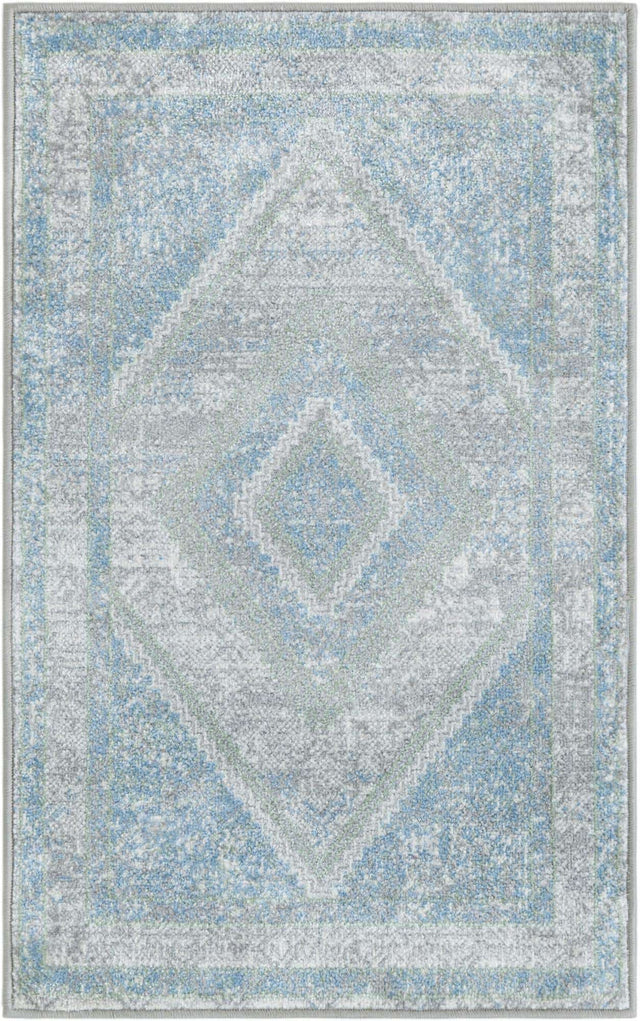 Gray Green 2' x 3' 1 Kamala Washable Rectangle Rug