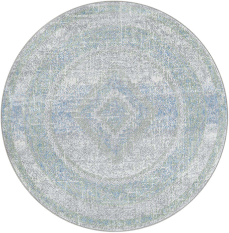Gray Green 3' 3 x 3' 3 Kamala Washable Round Rug