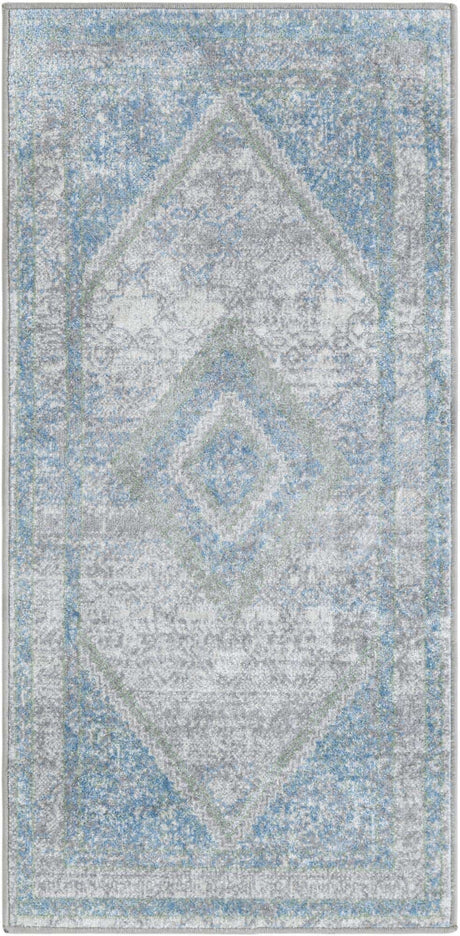 Gray Green 2' x 4' 1 Kamala Washable Runner Rug