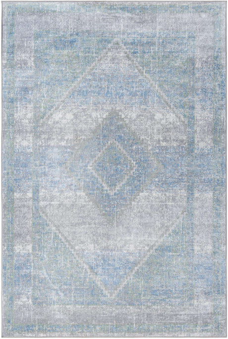 Gray Green 4' 1 x 6' 1 Kamala Washable Rectangle Rug