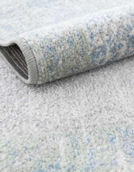 Washable Gray Green 3' 3 x 3' 3 Kamala Washable Round Area Rug Easy to Clean Stain Resistant & Durable 100% Polyester Spill-Friendly Carpet for Sale at Rug Engine