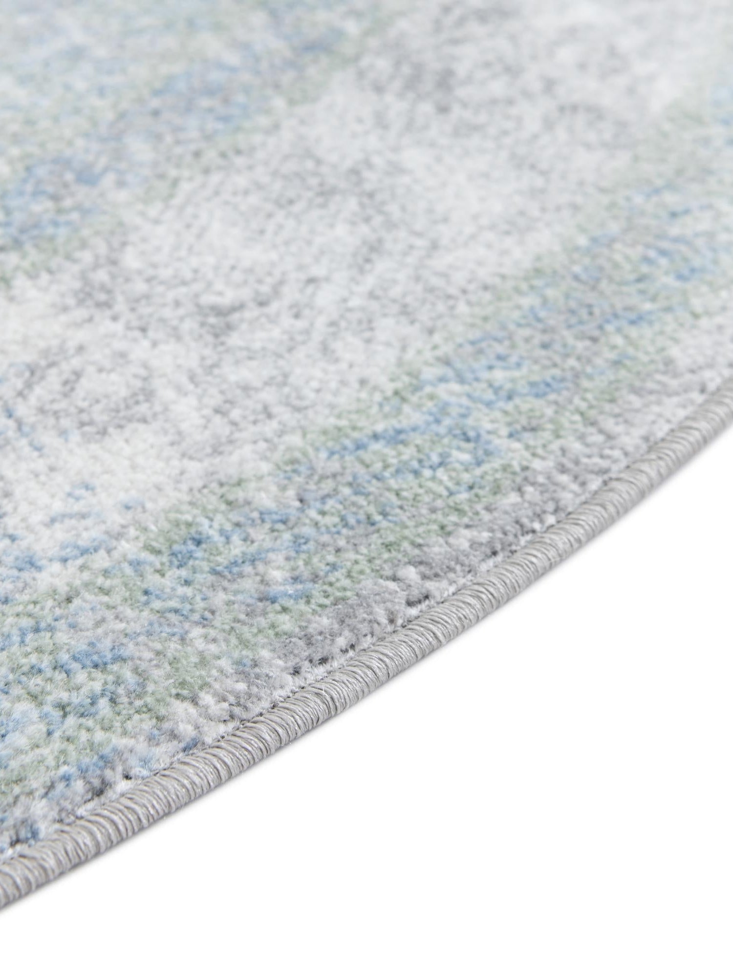 Washable Gray Green 5' 3 x 5' 3 Kamala Washable Round Area Rug Easy to Clean Stain Resistant & Durable 100% Polyester Spill-Friendly Carpet for Sale at Rug Engine