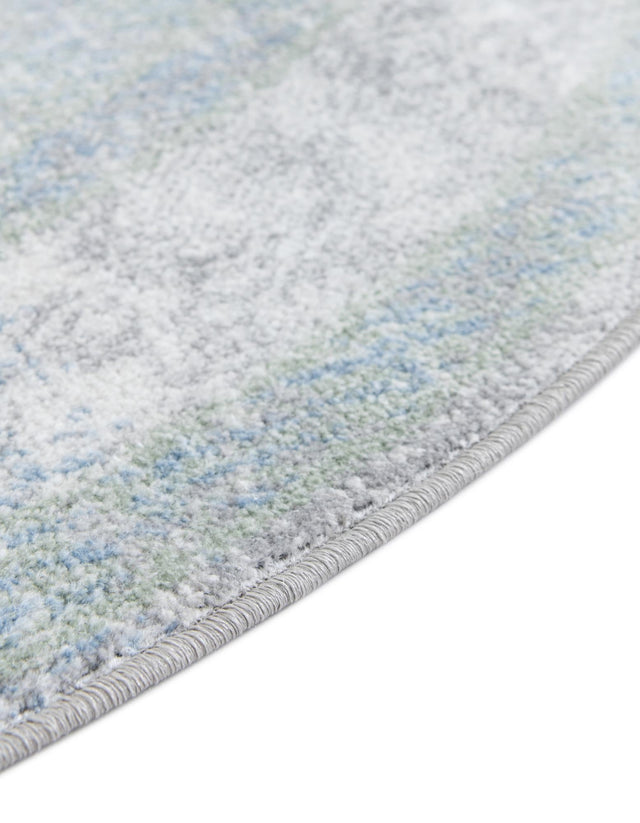 Gray Green 8' x 8' Kamala Washable Round Rug