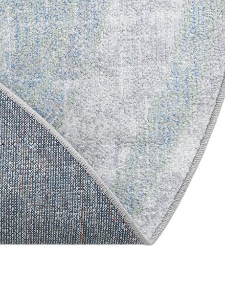 Washable Gray Green 7' 10 x 7' 10 Kamala Washable Round Area Rug Easy to Clean Stain Resistant & Durable 100% Polyester Spill-Friendly Carpet for Sale at Rug Engine