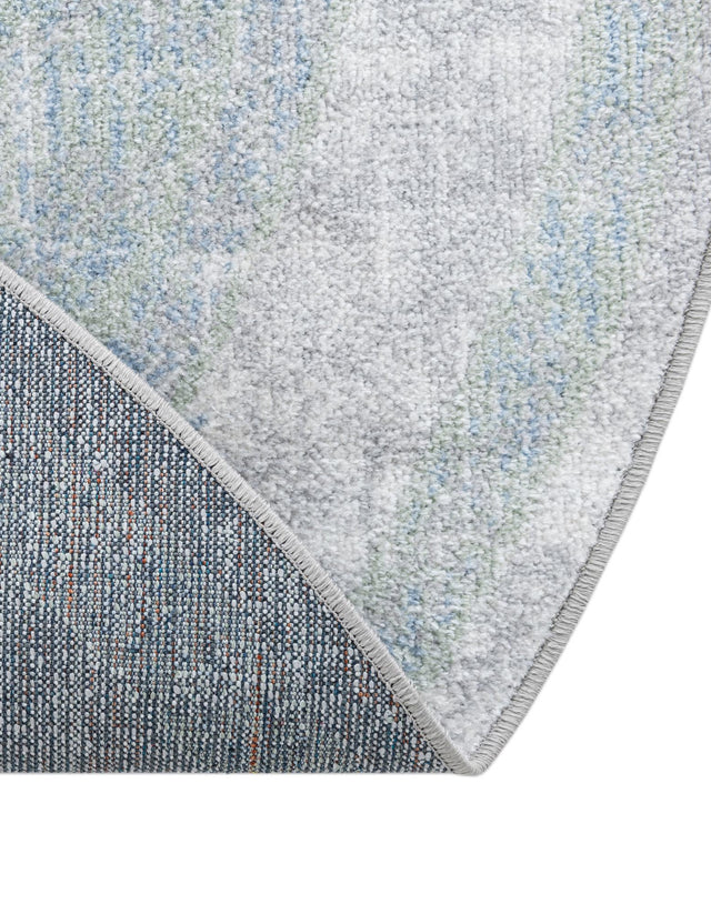 Gray Green 8' x 8' Kamala Washable Round Rug
