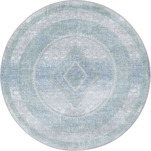 Gray Green 5' 3 x 5' 3 Kamala Washable Round Rug
