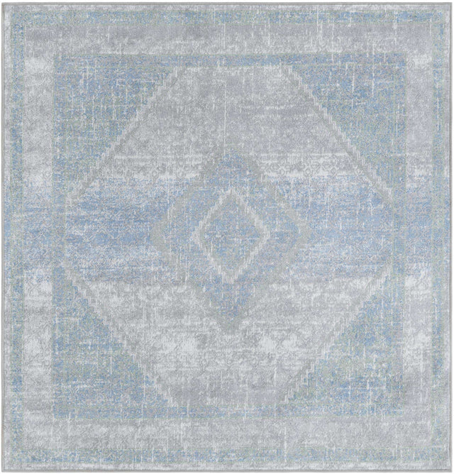 Gray Green 5' 3 x 5' 3 Kamala Washable Square Rug