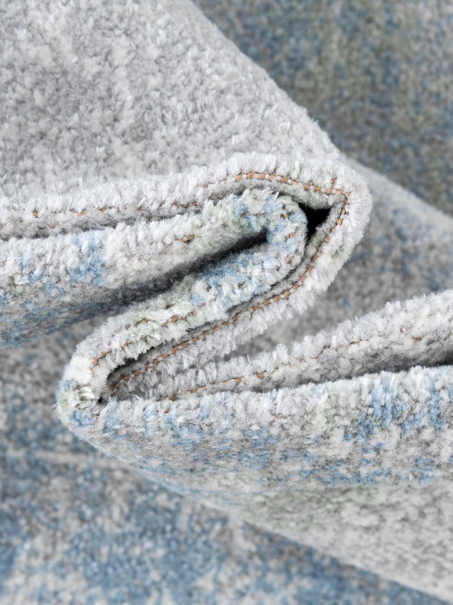 Washable Gray Green 6' 1 x 9' Kamala Washable Rectangle Area Rug Easy to Clean Stain Resistant & Durable 100% Polyester Spill-Friendly Carpet for Sale at Rug Engine