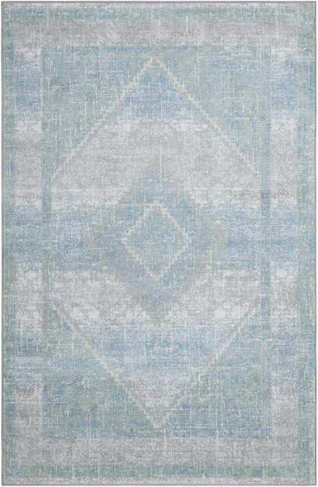 Gray Green 5' 3 x 8' Kamala Washable Rectangle Rug