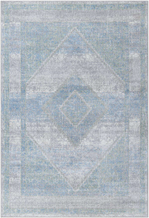 Gray Green 6' 1 x 9' Kamala Washable Rectangle Rug