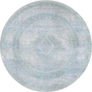 Gray Green 8' x 8' Kamala Washable Round Rug