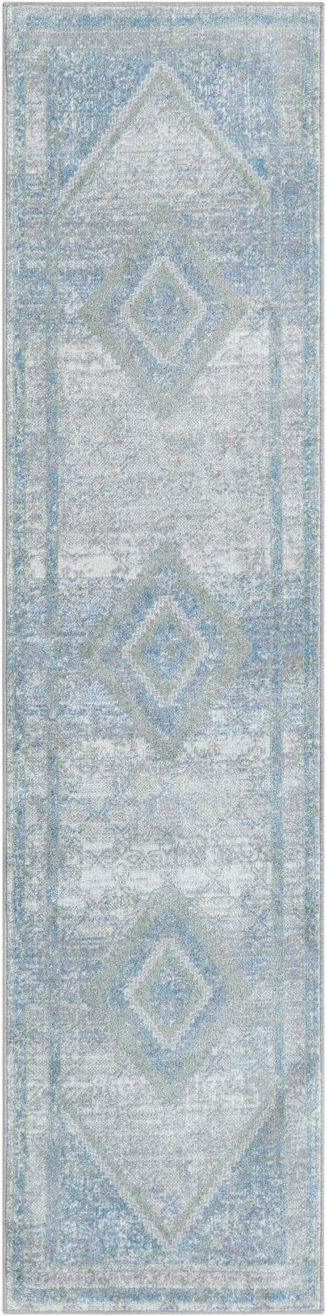 Gray Green 2' x 8' Kamala Washable Runner Rug