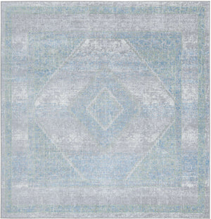 Gray Green 8' x 8' Kamala Washable Square Rug