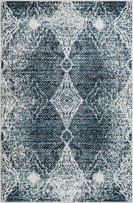 Navy Blue 4' 1 x 6' 1 Kamala Washable Rectangle Rug