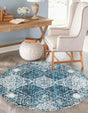 Navy Blue 5' 3 x 5' 3 Kamala Washable Round Rug