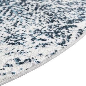 Navy Blue 5' 3 x 5' 3 Kamala Washable Round Rug