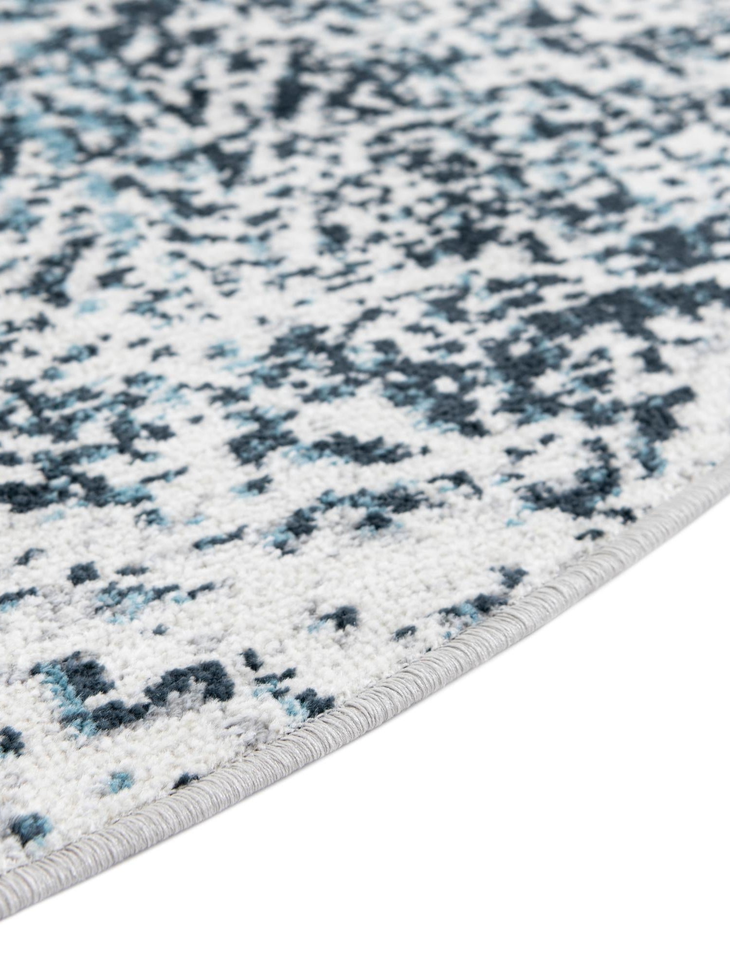 Washable Navy Blue 3' 3 x 3' 3 Kamala Washable Round Area Rug Easy to Clean Stain Resistant & Durable 100% Polyester Spill-Friendly Carpet for Sale at Rug Engine