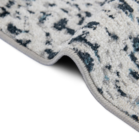 Washable Navy Blue 5' 3 x 5' 3 Kamala Washable Round Area Rug Easy to Clean Stain Resistant & Durable 100% Polyester Spill-Friendly Carpet for Sale at Rug Engine
