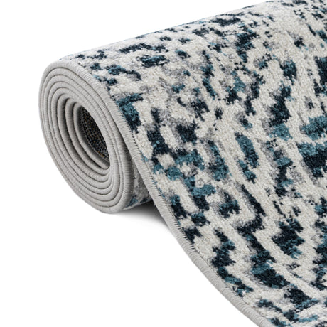 Washable Navy Blue 5' 3 x 5' 3 Kamala Washable Round Area Rug Easy to Clean Stain Resistant & Durable 100% Polyester Spill-Friendly Carpet for Sale at Rug Engine