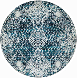 Navy Blue 5' 3 x 5' 3 Kamala Washable Round Rug