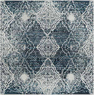 Navy Blue 5' 3 x 5' 3 Kamala Washable Square Rug