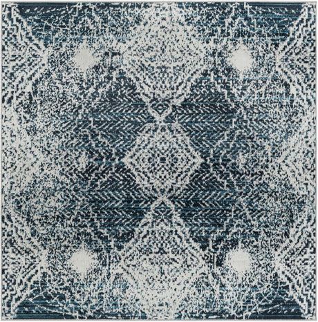 Navy Blue 5' 3 x 5' 3 Kamala Washable Square Rug