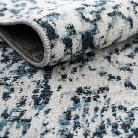 Washable Navy Blue 5' 3 x 8' Kamala Washable Rectangle Area Rug Easy to Clean Stain Resistant & Durable 100% Polyester Spill-Friendly Carpet for Sale at Rug Engine