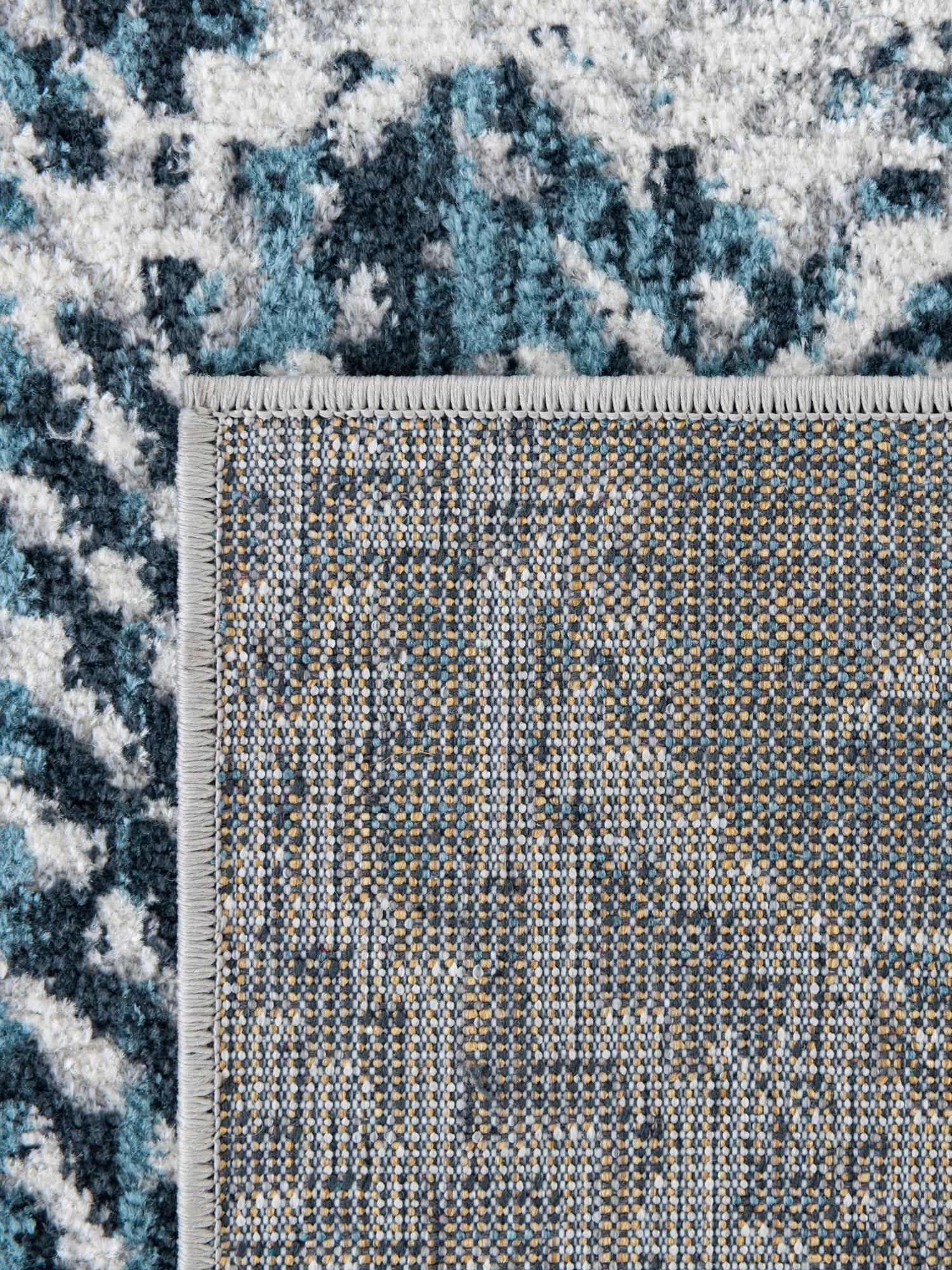 Washable Navy Blue 9' x 12' Kamala Washable Rectangle Area Rug Easy to Clean Stain Resistant & Durable 100% Polyester Spill-Friendly Carpet for Sale at Rug Engine