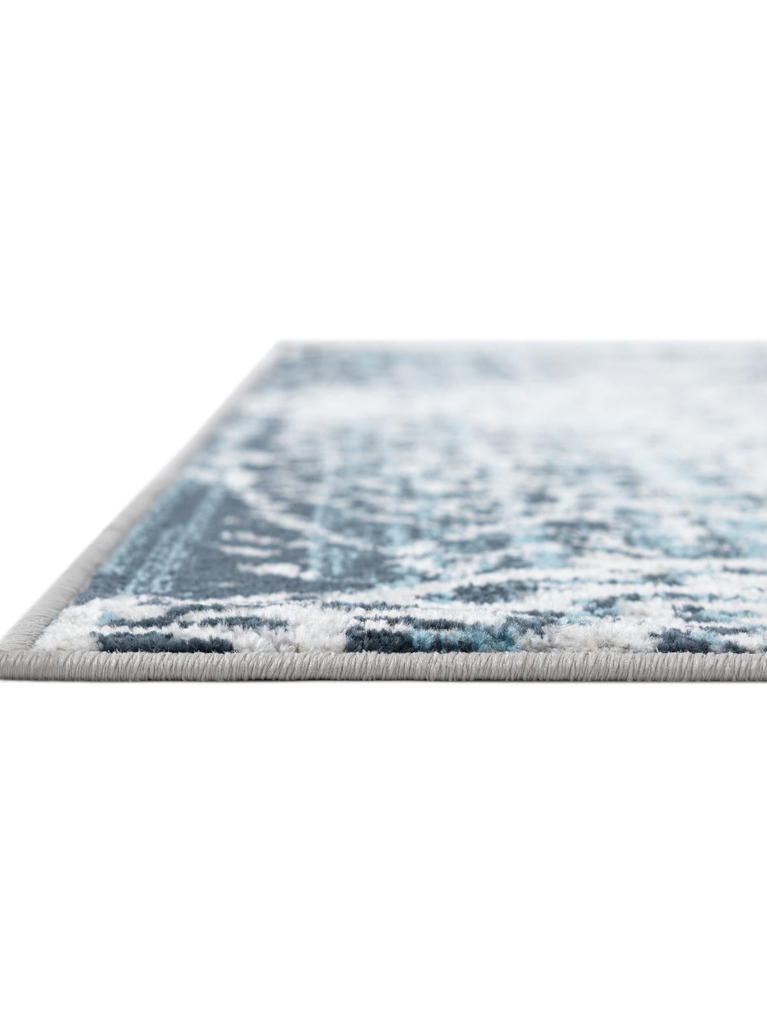 Washable Navy Blue 2' 7 x 12' Kamala Washable Runner Area Rug Easy to Clean Stain Resistant & Durable 100% Polyester Spill-Friendly Carpet for Sale at Rug Engine