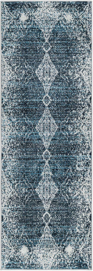Navy Blue 2' x 6' 1 Kamala Washable Runner Rug