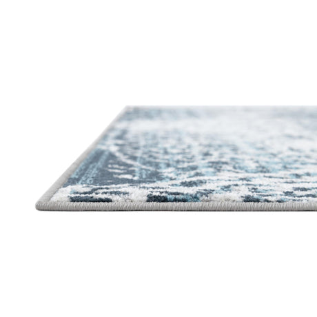 Washable Navy Blue 5' 3 x 5' 3 Kamala Washable Square Area Rug Easy to Clean Stain Resistant & Durable 100% Polyester Spill-Friendly Carpet for Sale at Rug Engine