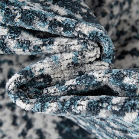 Washable Navy Blue 7' 10 x 7' 10 Kamala Washable Square Area Rug Easy to Clean Stain Resistant & Durable 100% Polyester Spill-Friendly Carpet for Sale at Rug Engine