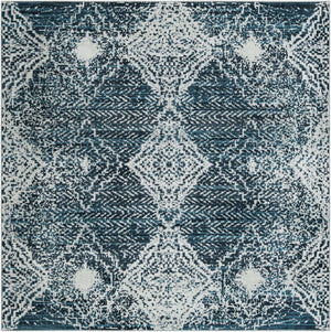Navy Blue 8' x 8' Kamala Washable Square Rug