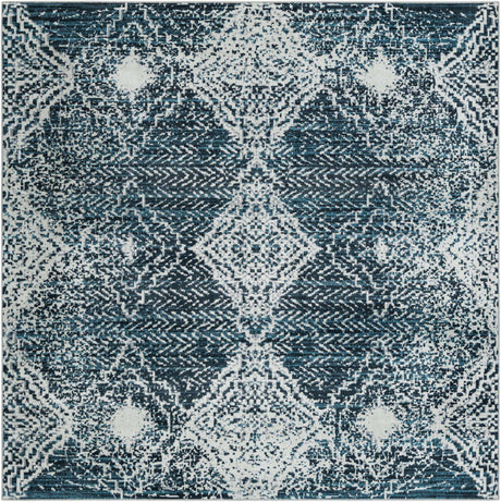 Navy Blue 8' x 8' Kamala Washable Square Rug