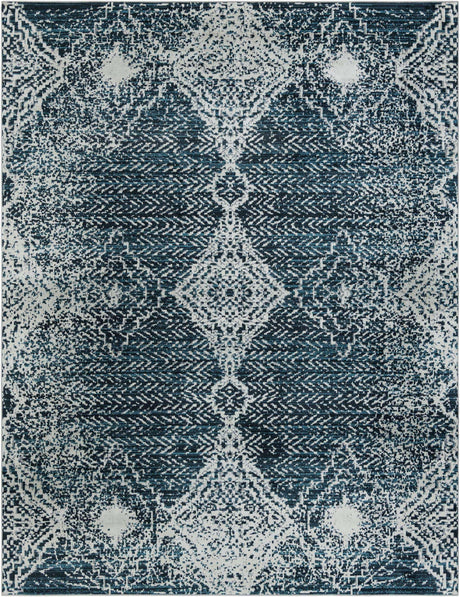 Navy Blue 9' x 12' Kamala Washable Rectangle Rug
