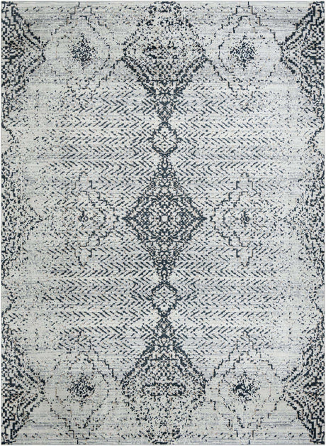 Black and White 10' x 14' 1 Kamala Washable Rectangle Rug